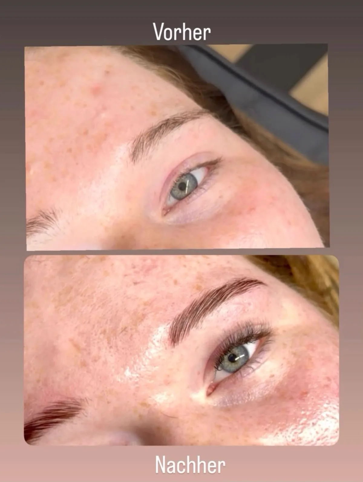 Lash- & Browlift Vorher / Nachher
